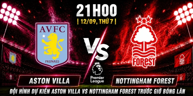 Đội hình dự kiến Aston Villa vs Nottingham Forest trước giờ bóng lăn